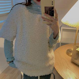 Fluffy Short-sleeve Top / Turtleneck Long-sleeve T-shirt