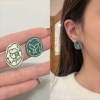 Mermaid Asymmetrical Alloy Earring