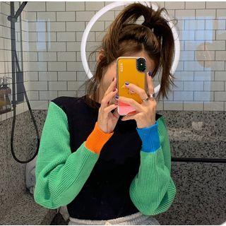Colorblock Sweater As Shown In Figure - One Size