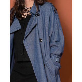 Long Denim Trench Coat