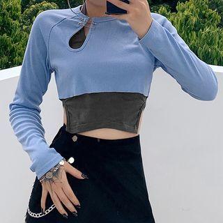 Set: Halter Top + Pin Detail Long-sleeve T-shirt