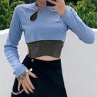 Set: Halter Top + Pin Detail Long-sleeve T-shirt