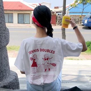 Tennis Double Printing Cotton T-shirt