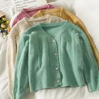 Wave-edge Cable-knit Cardigan