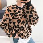 Leopard Faux-fur Pullover