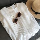 Round-neck Plain Lace A-line Dress