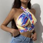 Tie-dyed Cropped Halter Top