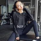 Cropped Letter Sports Hoodie
