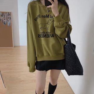 Dog Print Sweatshirt / Mini A-line Skort