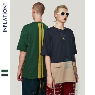 Couple Pocket-accent Colorblock T-shirt