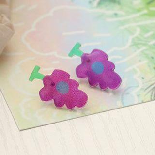 Grape Drop Earring 1 Pair - Purple - One Size