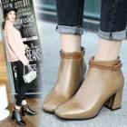 Square-toe Block Heel Ankle Boots
