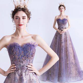 Mesh Tube A-line Evening Gown