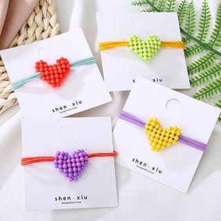 Beaded Heart Hair Tie