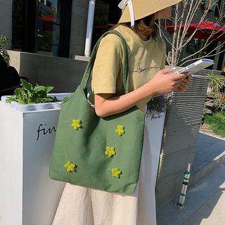 Flower Detailed Canvas Tote Bag