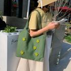 Flower Detailed Canvas Tote Bag