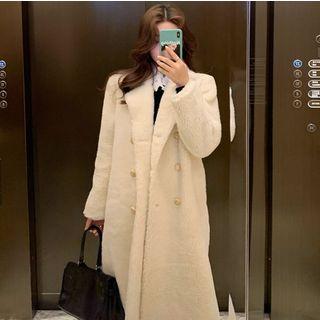 Double-breasted Wool Coat Almond - One Size