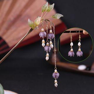 Faux Pearl Alloy Hair Stick / Earring