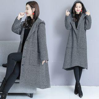 Padded Hooded Coat As Shown In Figure - One Size