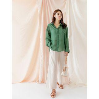 Plus Size Loose-fit Sheer Shirt