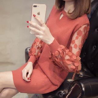 Panel Sleeve Keyhole Shift Dress