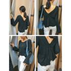 Long-sleeve Plunge-back T-shirt