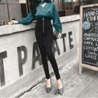 Set: Choker Blouse + High Waist Skinny Pants