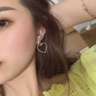 Non-matching Alloy Cupid & Heart Dangle Earring 1 Pair - As Shown In Figure - One Size