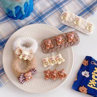 Bead Fluffy Hair Tie / Hair Clip (various Designs)