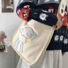 Sheep Embroidered Shoulder Bag