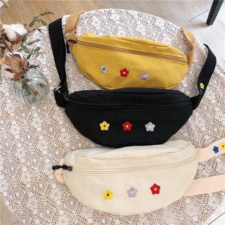 Flower Embroidered Sling Bag