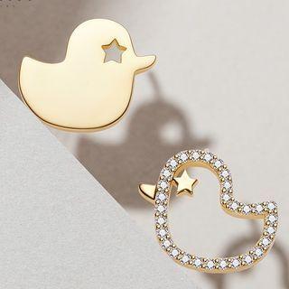 Duck Sterling Silver Earring 1 Pair - Light Gold - One Size