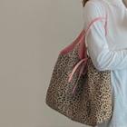 Leopard Print Tote Bag Leopard - Coffee & Khaki - One Size