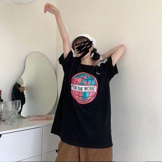 Printed Letter Short-sleeve Dress