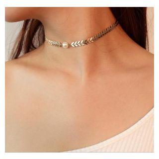 Faux Pearl Alloy Choker