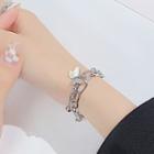Butterfly Layered Stainless Steel Bracelet 1258 - Silver - One Size