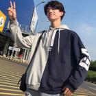 Couple-matching Contrast-color Lettering Hoodie