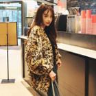 Open-front Leopard Print Jacket