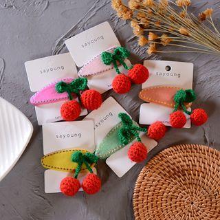 Cherry Hair Clip A0811 - Random Color - One Size
