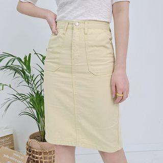Zip-fly H-line Skirt