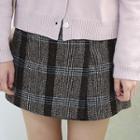 Flap-pocket Plaid Mini Skirt