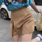 Plain Slit Mini A-line Skort
