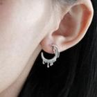 Moon Ear Stud 1 Pair - Moon Ear Stud - Silver - One Size