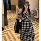 Checker Slim-fit Midi Tube Dress Checker - One Size