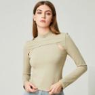 Eco-friendly Long-sleeve Mock-neck Cutout Top