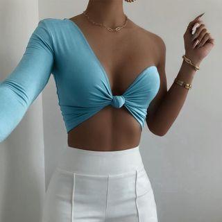 One-sleeve Crop Top