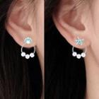 Non-matching Rhinestone Shell Starfish Earring 1 Pair - Non-matching Rhinestone Shell Starfish Earring - White Gold - One Size