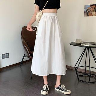 High-waist Lace-up Midi Skirt