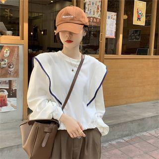 Ruffle Long-sleeve Cropped Top