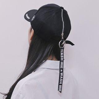 Embroidered Zip-accent Baseball Cap